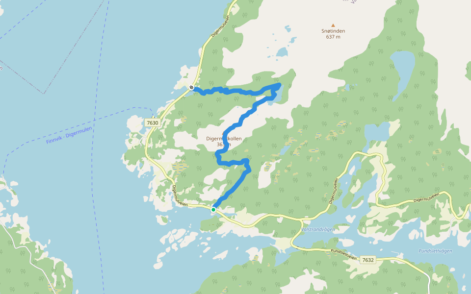 Keisermarsjen walking route map in Digermulen