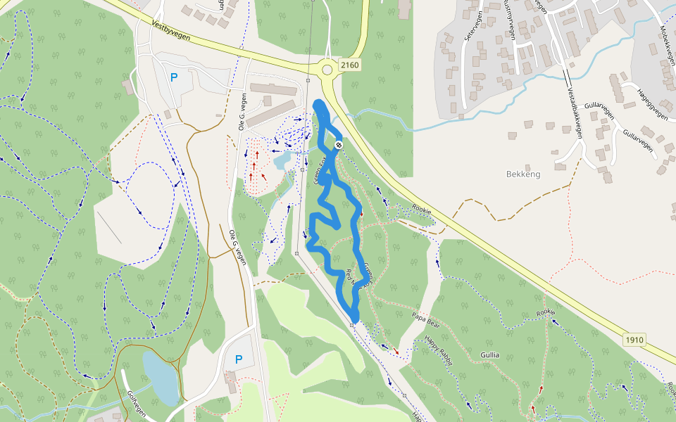 Green Fox walking route map in Innbygda