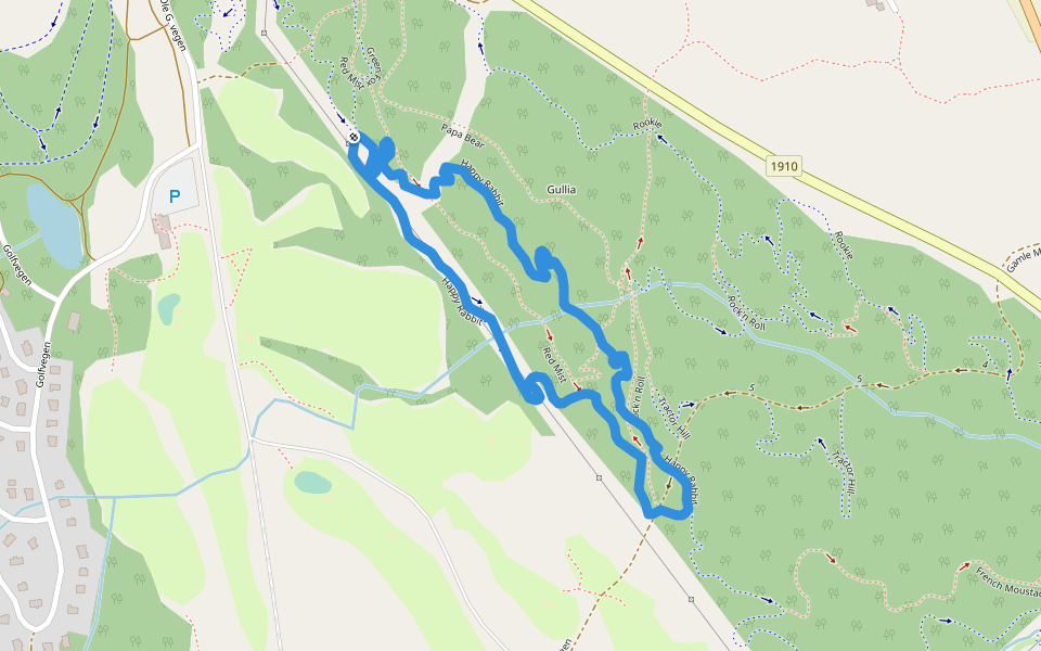 Happy Rabbit walking route map in Innbygda