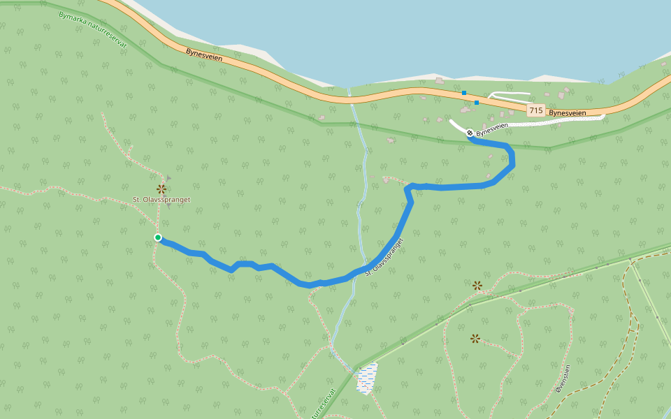 St. Olavsspranget walking route map in Trondheim