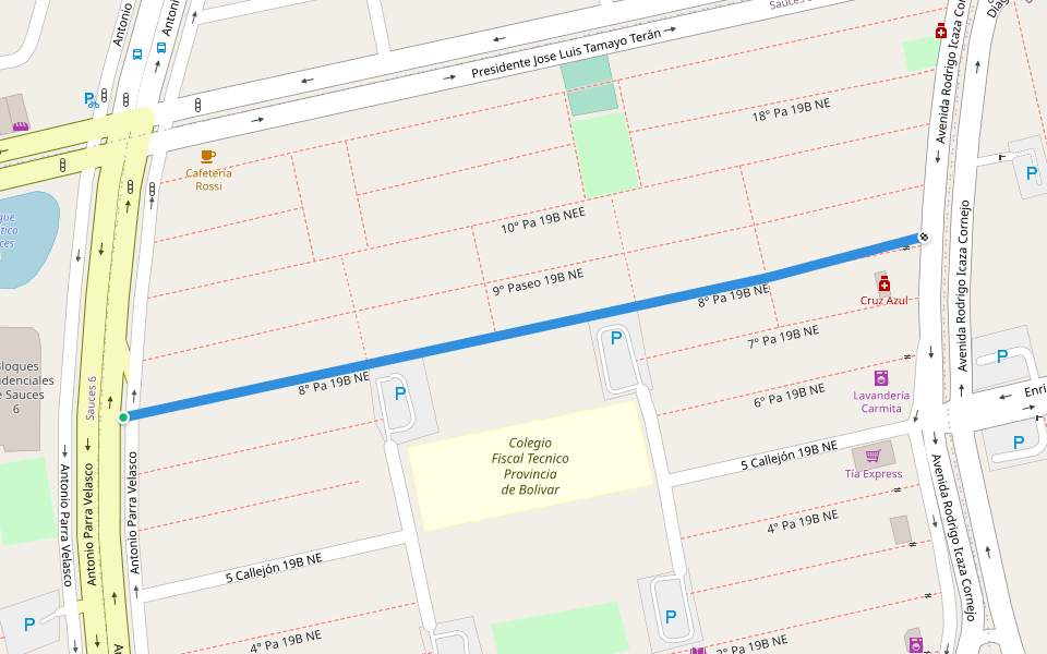 8° Pa 19b Ne walking route map in Samanes 7