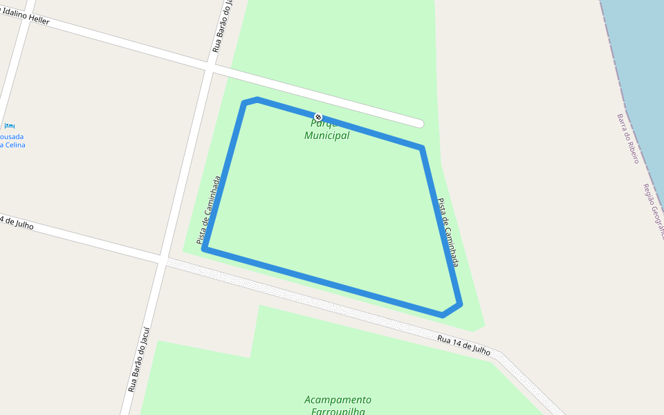 Pista de Caminhada walking route map in Barra do Ribeiro