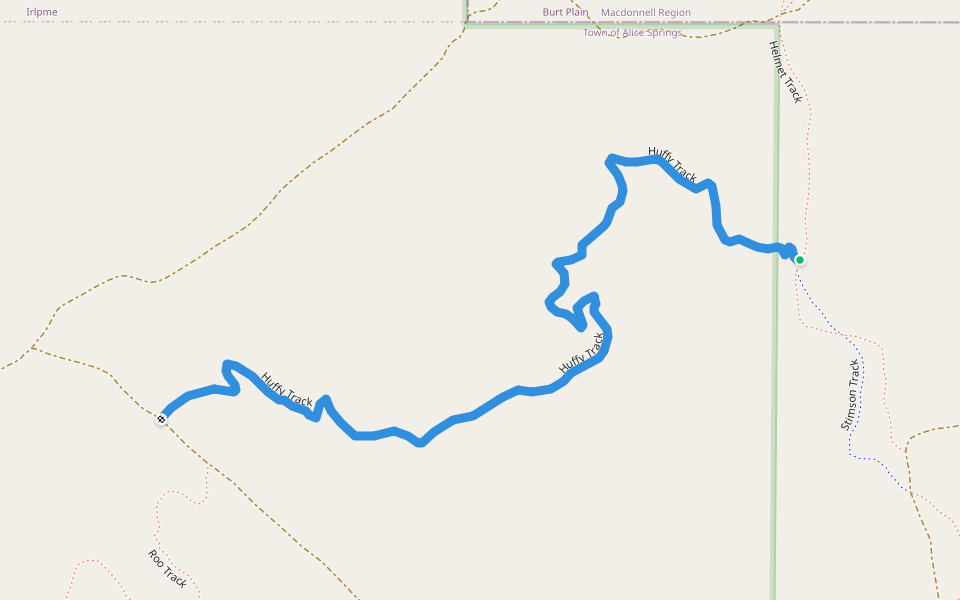 Huffy Track walking route map in Undoolya