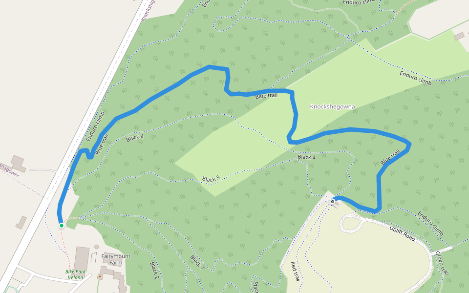 Blue trail walking route map in The Pike