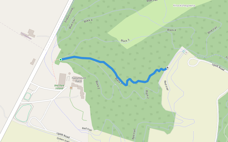 Black 1 walking route map in The Pike