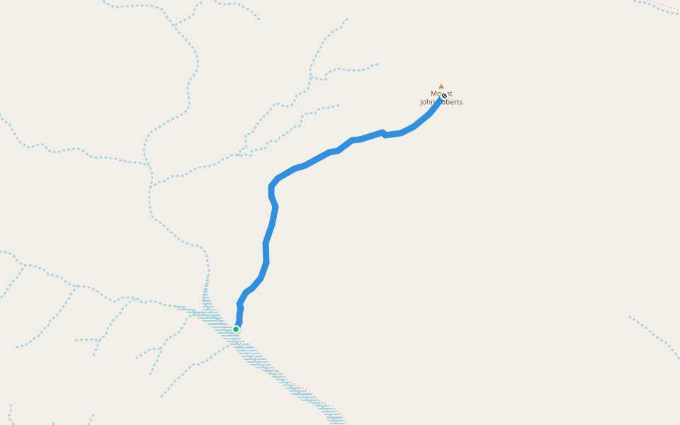 Wildflower Creek to Mt John Roberts walking route map in Gammon Ranges