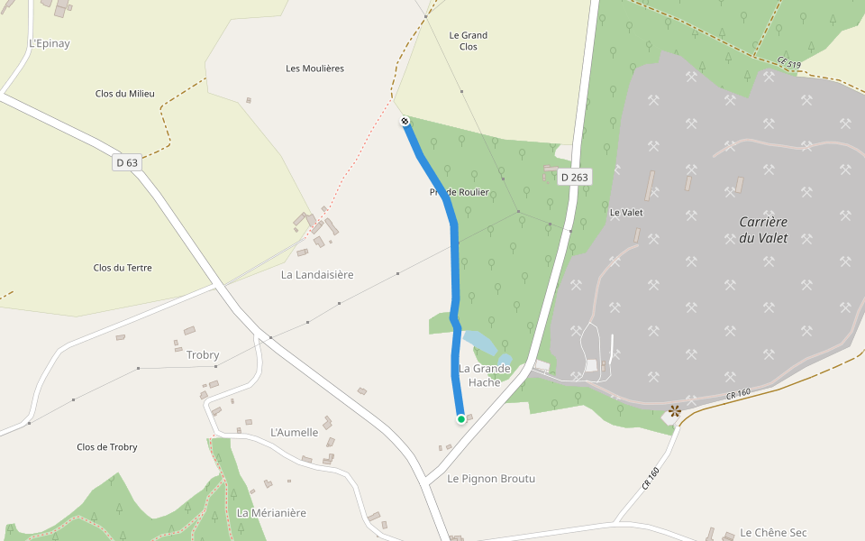 Chemin Non Entretenu walking route map in Iffendic