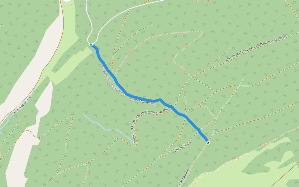 Montée "La Ponsec" walking route map in Pontarlier