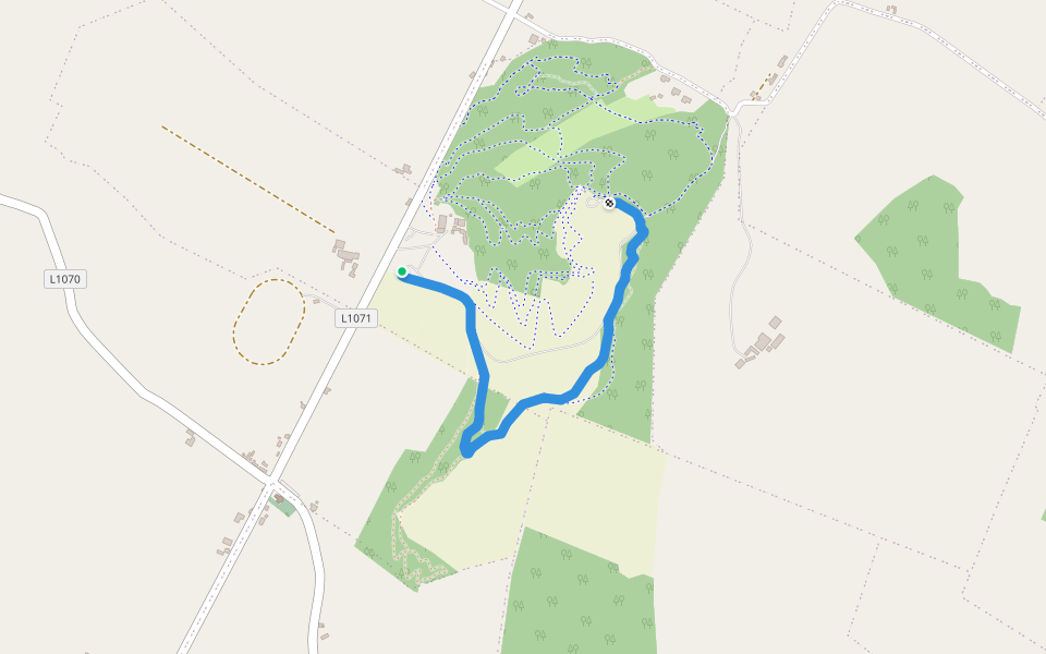 Green trail walking route map in The Pike