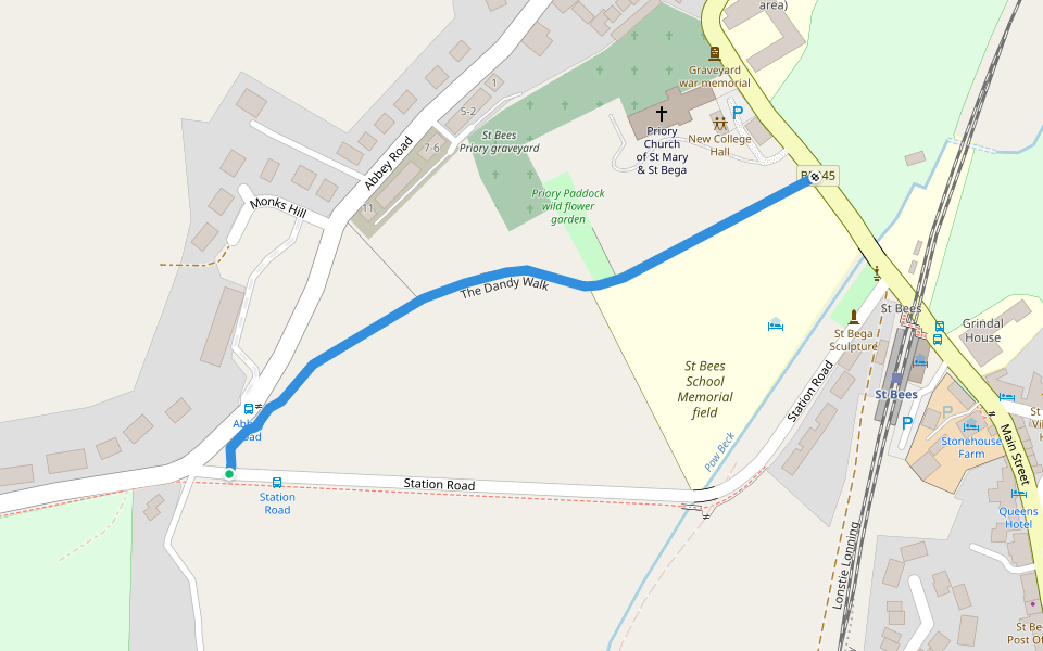 The Dandy Walk walking route map in Saint Bees