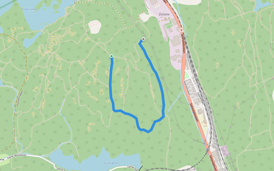 Herzberg Løype walking route map in Kristiansand