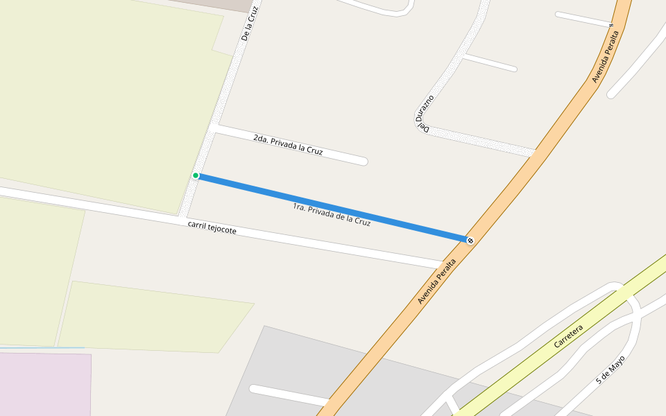 1ra. Privada de la Cruz walking route map in Santa Cruz Chignahuapan