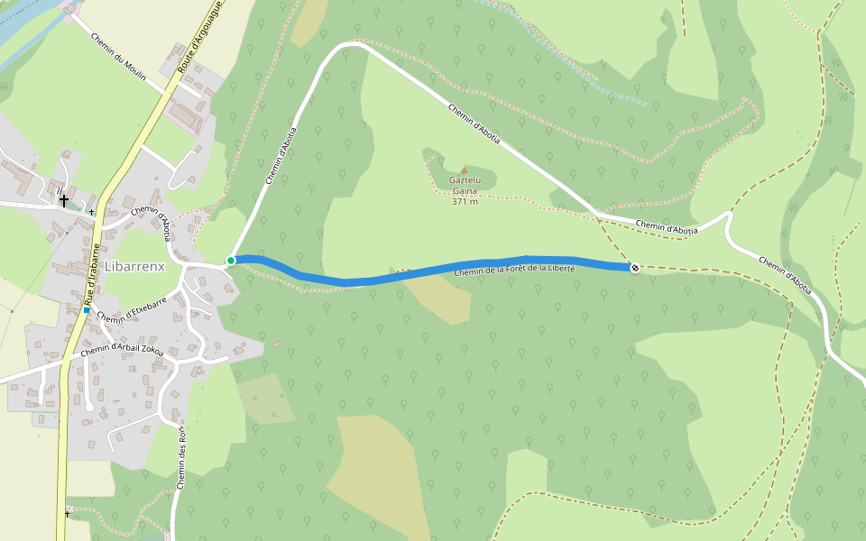 Chemin de la Forêt de la Liberté walking route map in Gotein-Libarrenx