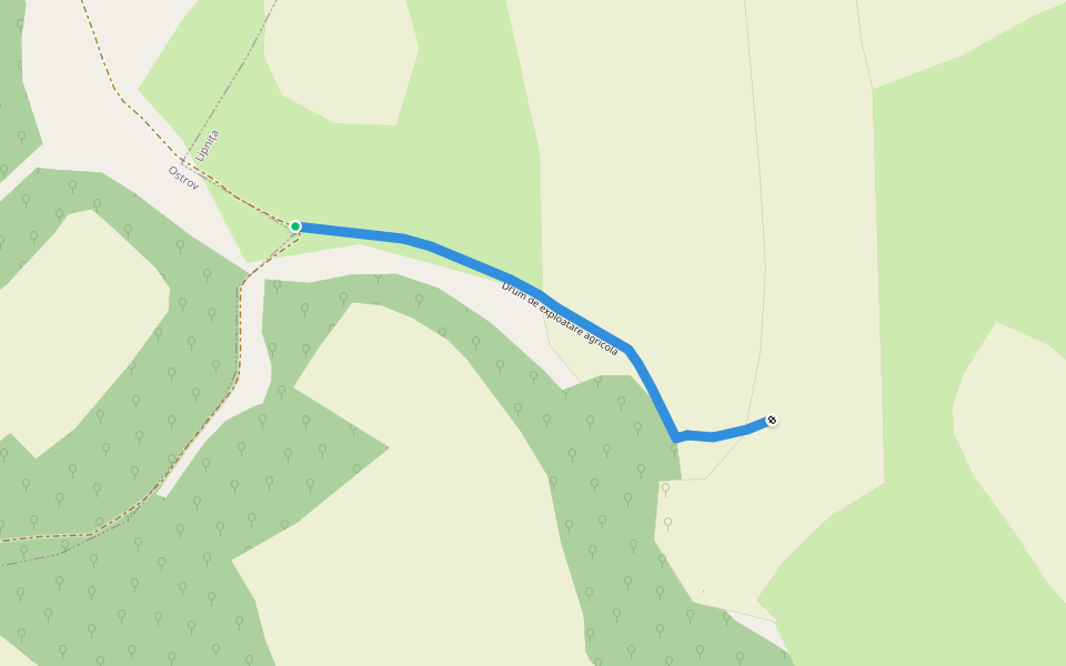 Drum de exploatare agricola walking route map in Cuiugiuc