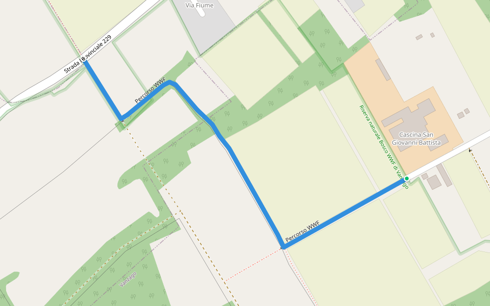 Percorso WWF walking route map in Vanzago