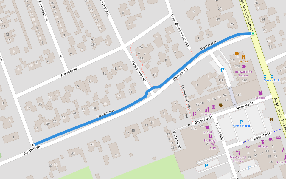 Westerveen walking route map in Nieuwleusen