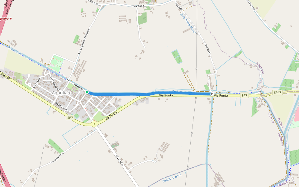 Pista ciclabile di collegamento E2 - SP247 ciclabile walking route map in Agugliaro