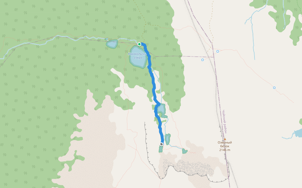 Тропа до первых озёр walking route map in Karakol