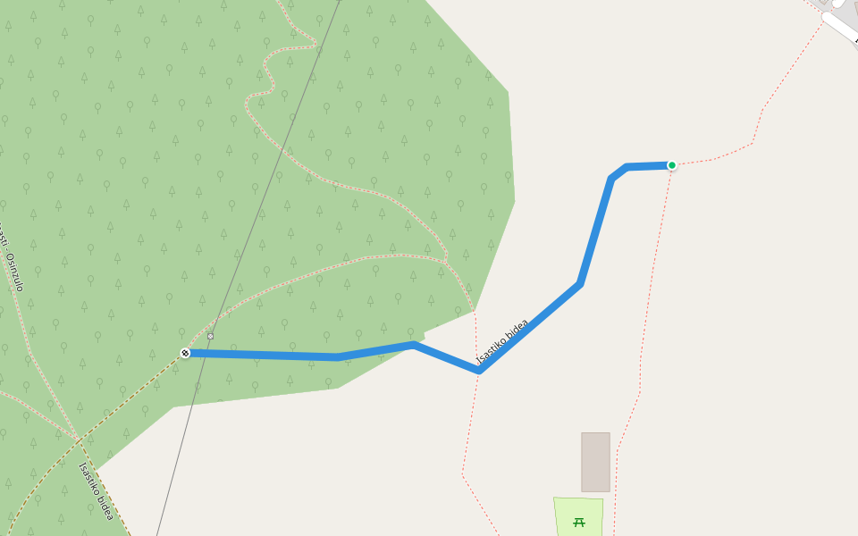 Isastiko bidea walking route map in Anoeta