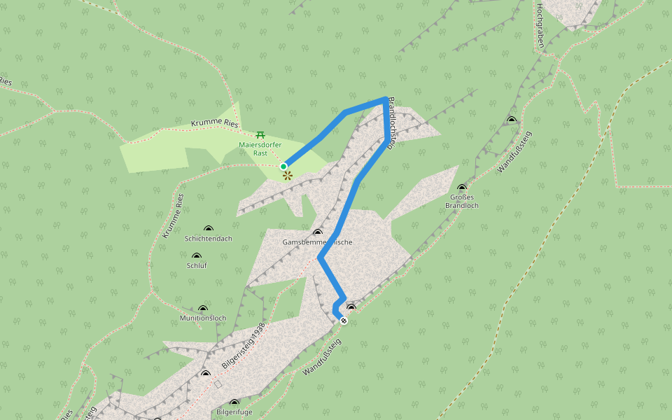 Brandlochsteig walking route map in Maiersdorf