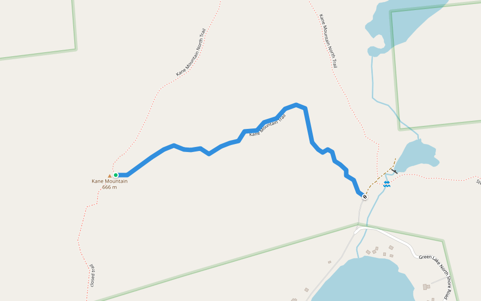 Kane Mountain Trail walking route map in Caroga Lake