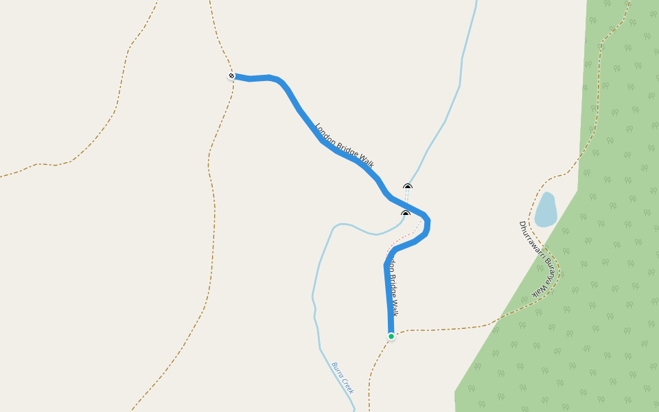 London Bridge Walk walking route map in Burra