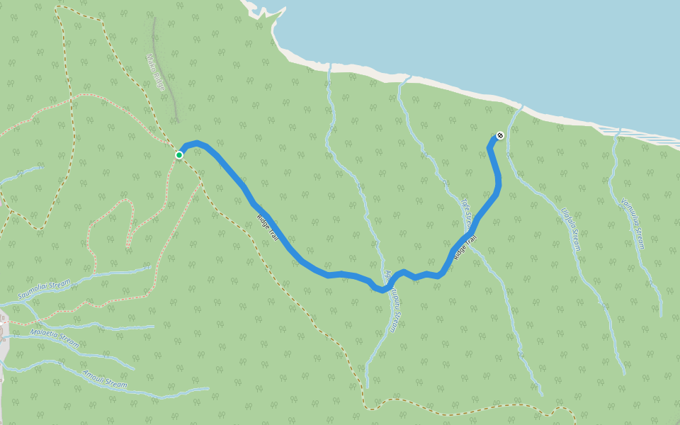 Ridge Trail walking route map in Ofu