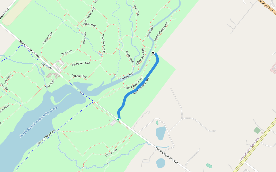 Morning Bird Walk walking route map in Fountainville