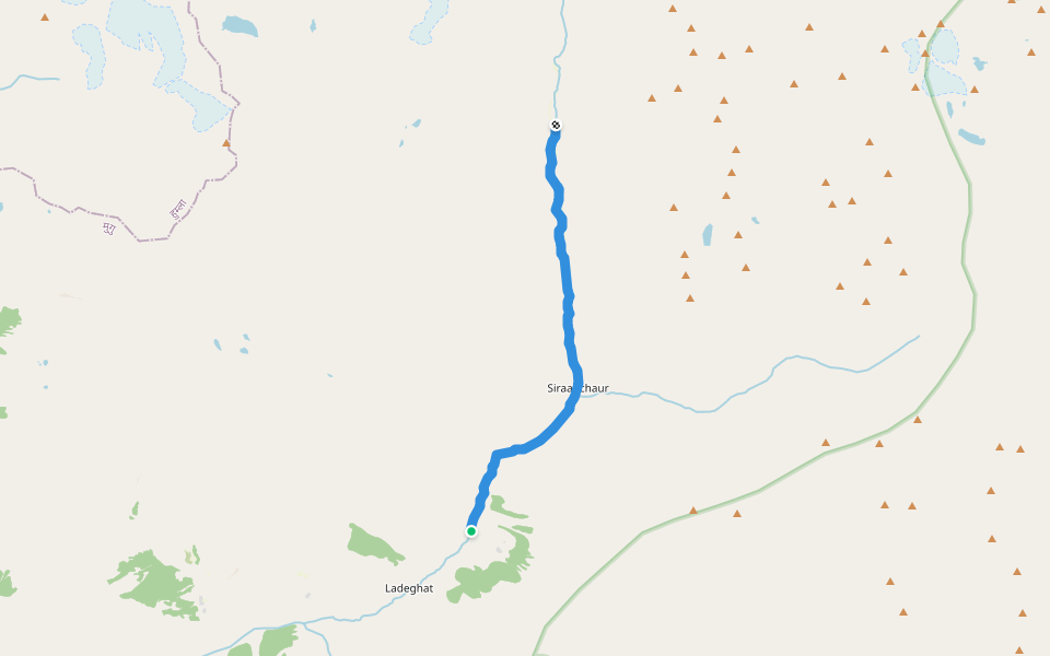 Chitae to Mugu walking route map in Mugu