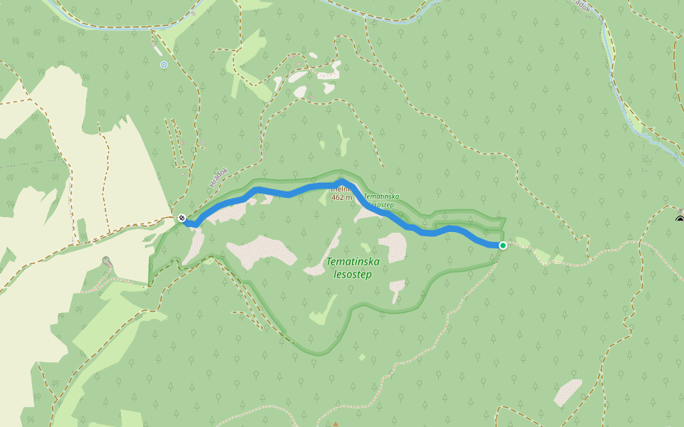 MTBiker Trail walking route map in Hrádok