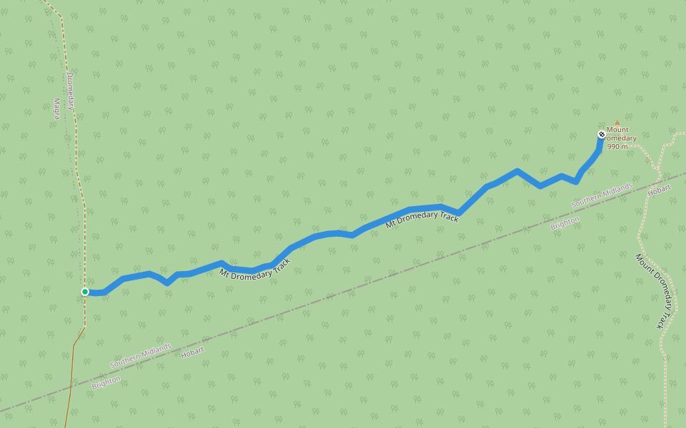 Mt Dromedary track walking route map in Dromedary