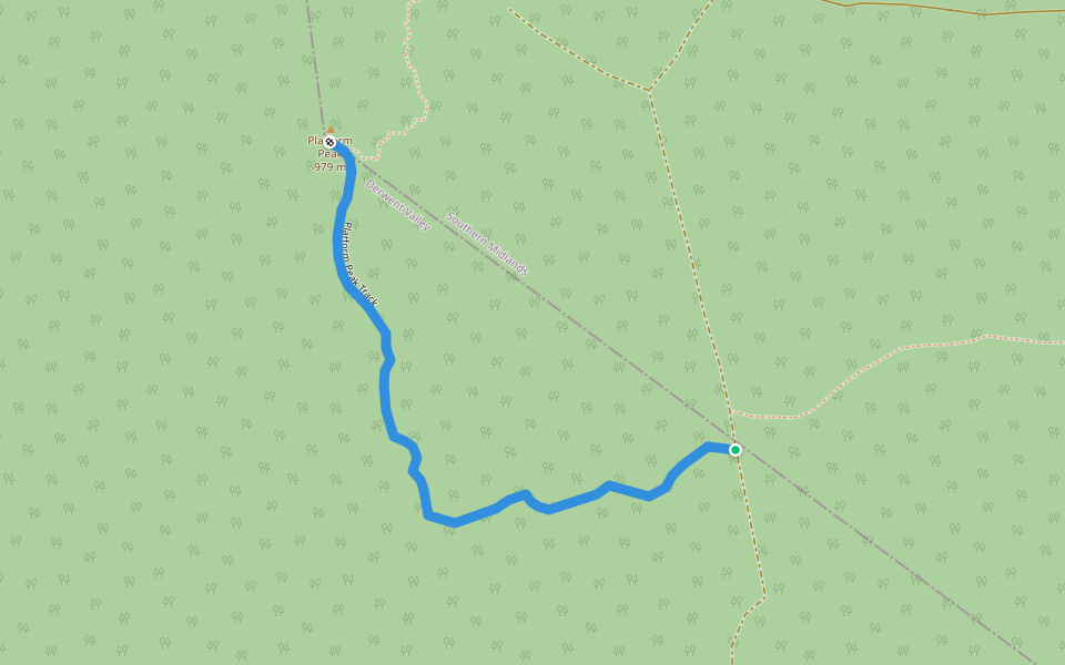 Platform Peak track walking route map in Black Hills