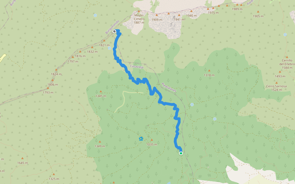 Ruta al Puerto del Alacrán walking route map in Casavieja