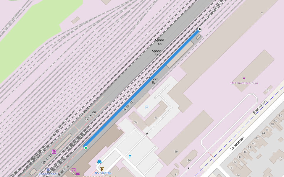 Spoor 1b walking route map in Roosendaal