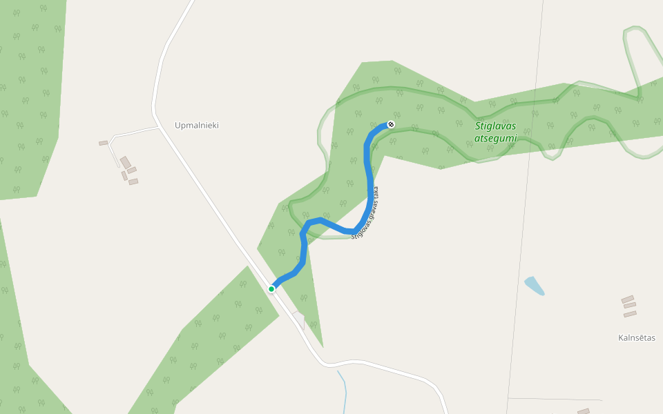 Stiglovas gravas taka walking route map in Rugāji