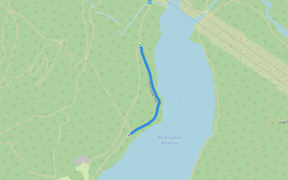 Pitch Pine Trail walking route map in Glastonbury