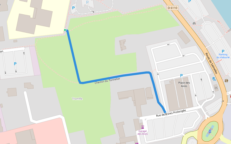 Chemin du Tonnelier walking route map in Sommières