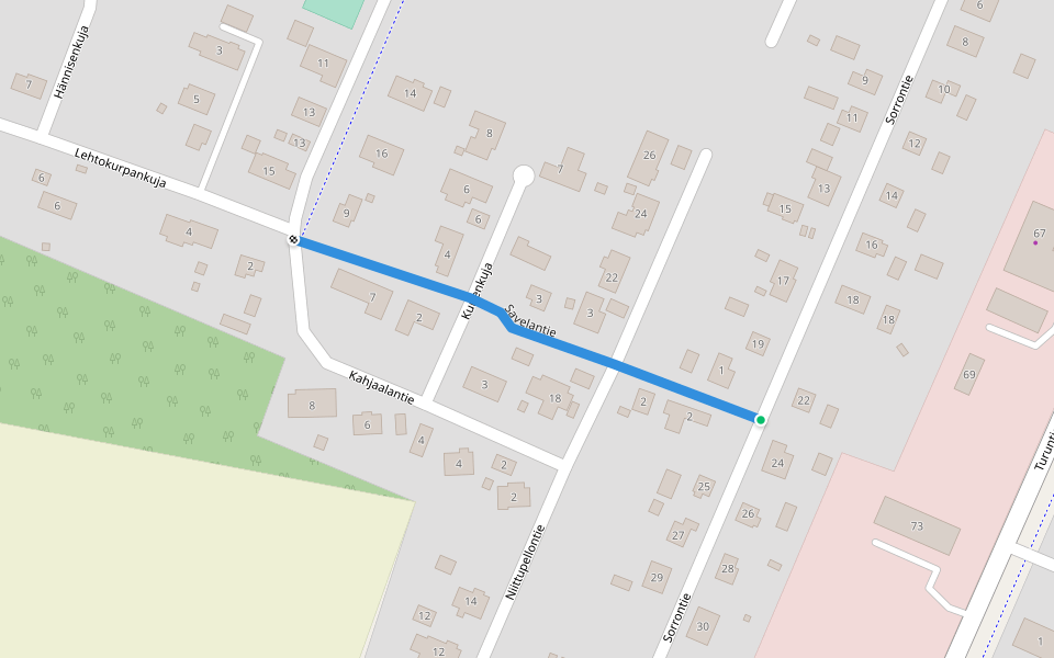 Savelantie walking route map in Loimaa