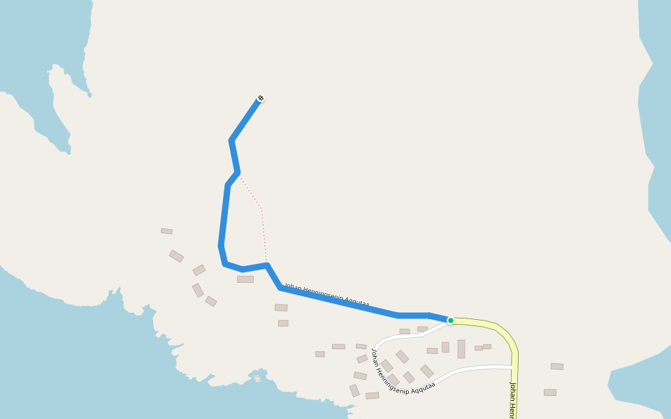 Johan Henningsenip Aqqutaa walking route map in Uummannaq