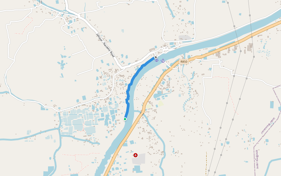 river side path walking route map in Jalirpar