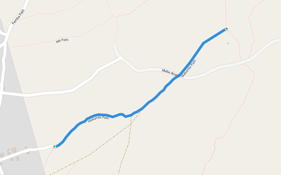 Makambi Path walking route map in Zeze