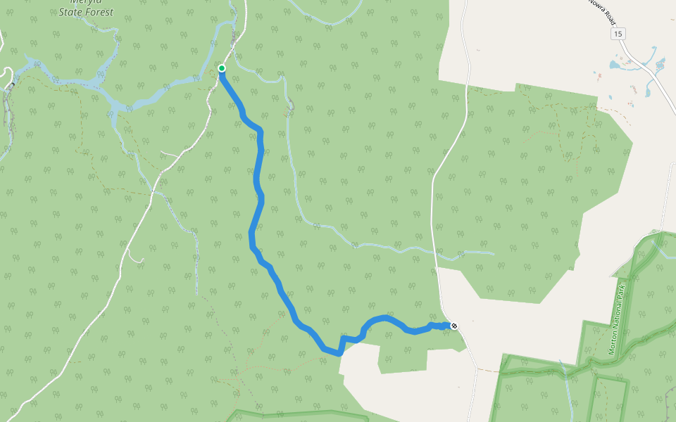 Gunrock Creek Fire Trail walking route map in Meryla