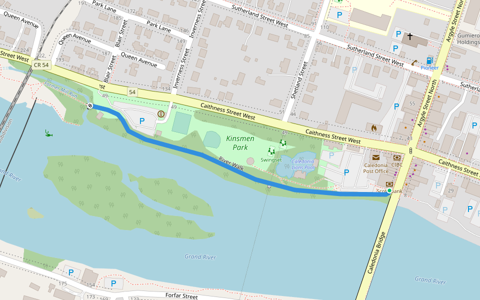 River Walk walking route map in Caledonia