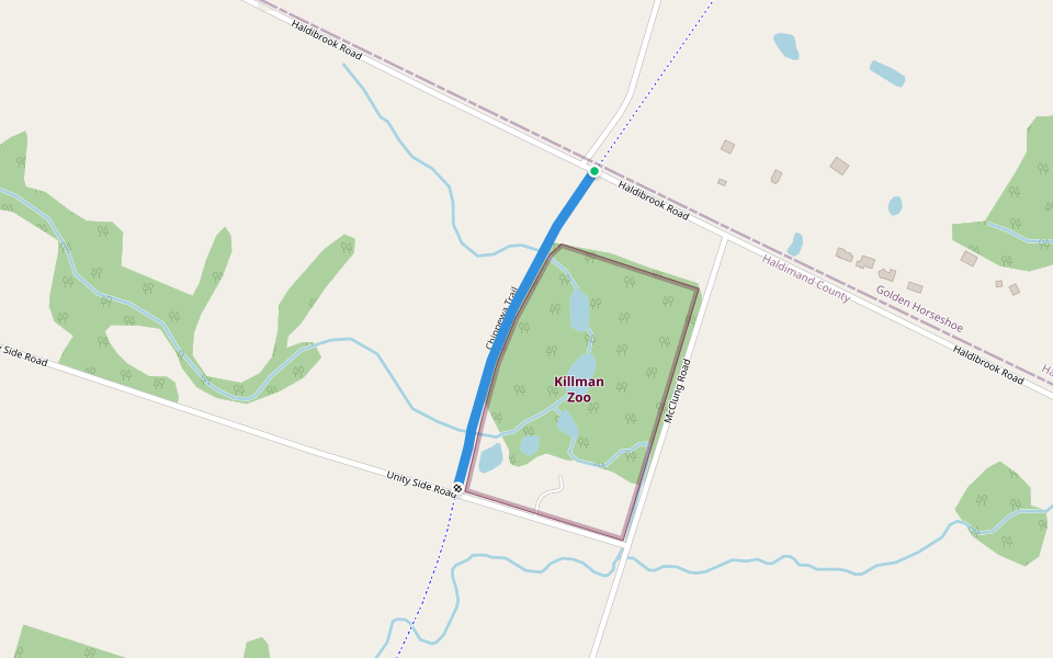 Chippewa Trail walking route map in Caledonia