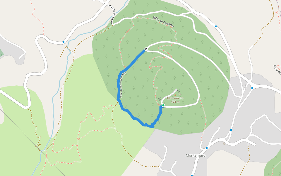 Trilho Moinho Manique walking route map in Santo Estêvão das Galés