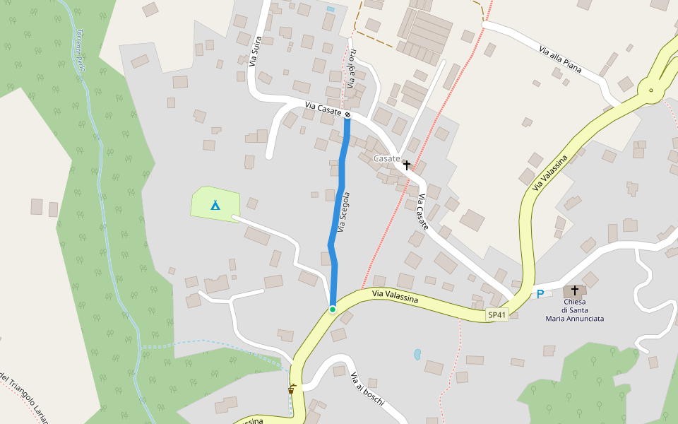 Via Scegola walking route map in Bellagio