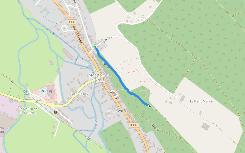 Sente Saint-Nicolas walking route map in Montfort-sur-Risle
