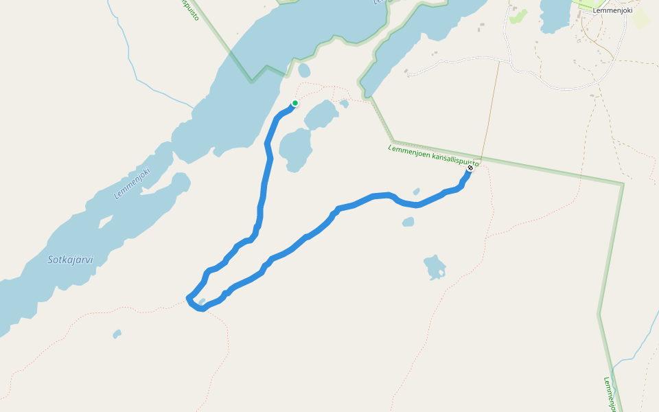 Luontopolku walking route map in Inari