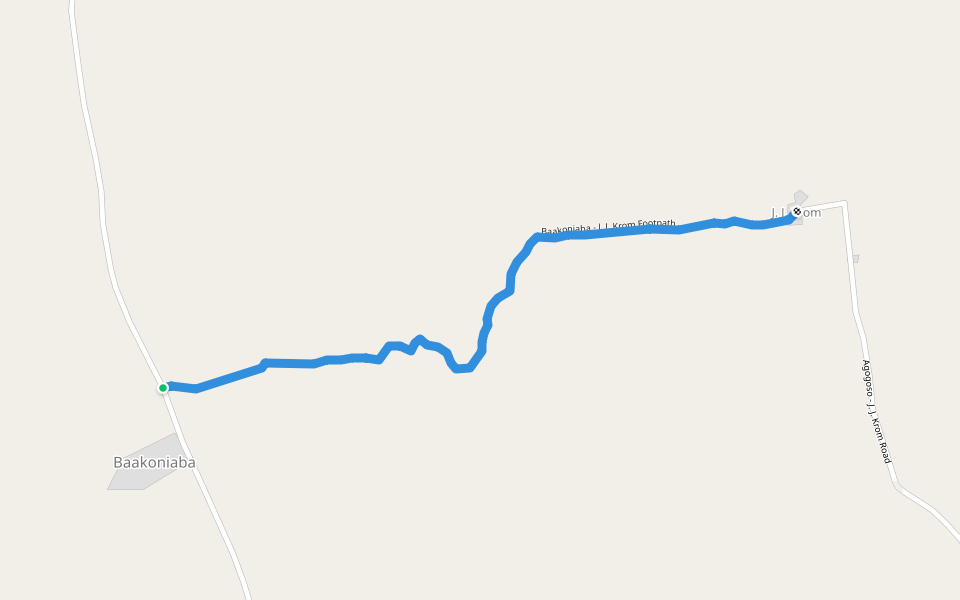 Baakoniaba - J. J. Krom Footpath walking route map in Akantanso