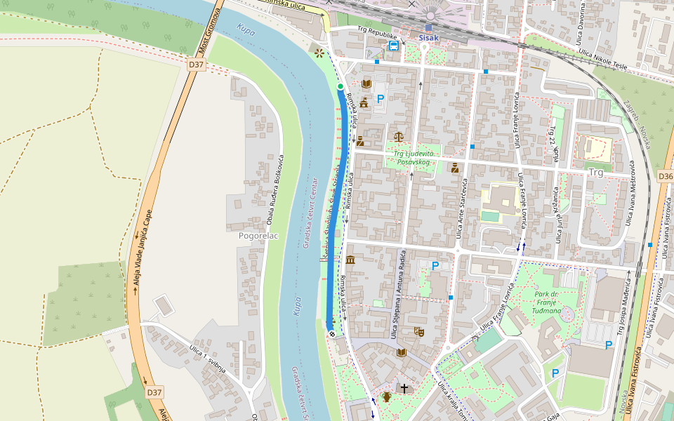 Šetnica Slavoljuba Slave Striegla walking route map in Topusko